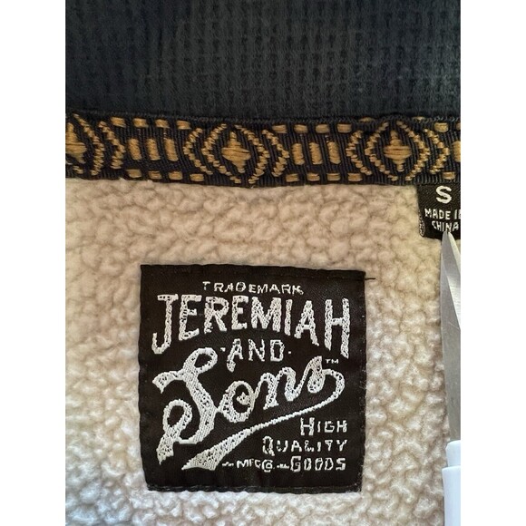 Jeremiah and Sons Men’s S Small Flood Blue Sherpa Lined 3 Snap Close Pullover - Picture 3 of 11